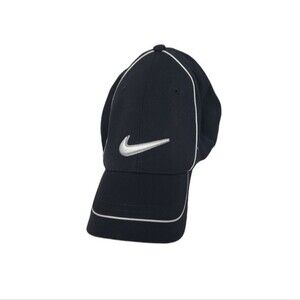 Nike Golf Black White Embroidered Swoosh Hat M/L